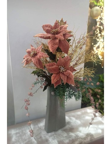 Composizione Natalizia rosa Strani Fiori Torino