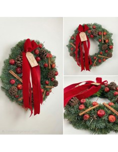 Ghirlanda Natale Artigianale con Mele Rosse, Pigne e... 2