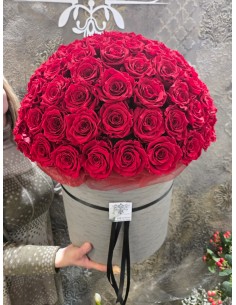 Box di 100 rose stabilizzate